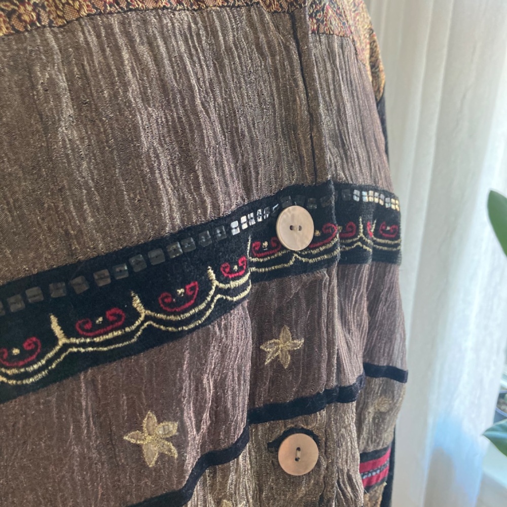 Vintage Patchwork Embroidered Jacket Long Sleeve … - image 4